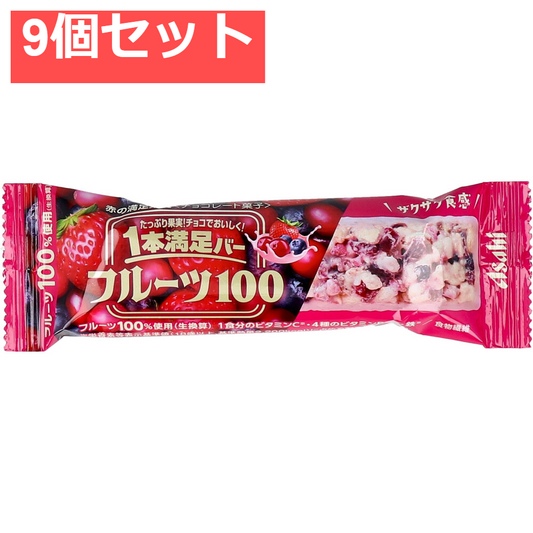 1本満足バー フルーツ100 赤の満足果実 1本入 9個セット まとめ売り