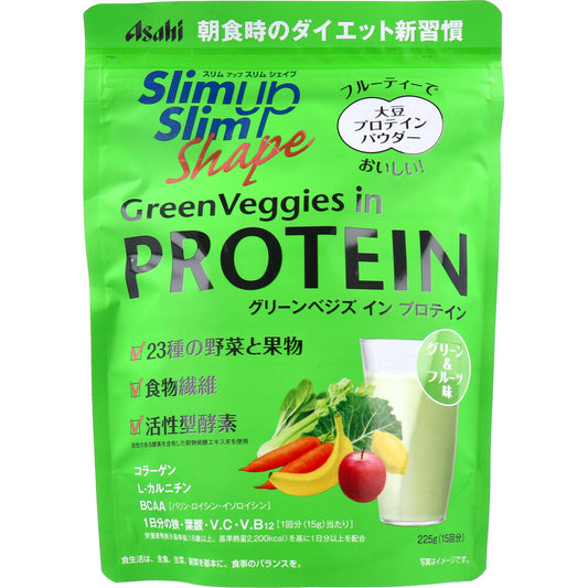 スリムアップスリムシェイプ グリーンべジズ イン プロテイン グリーン＆フルーツ味 225g