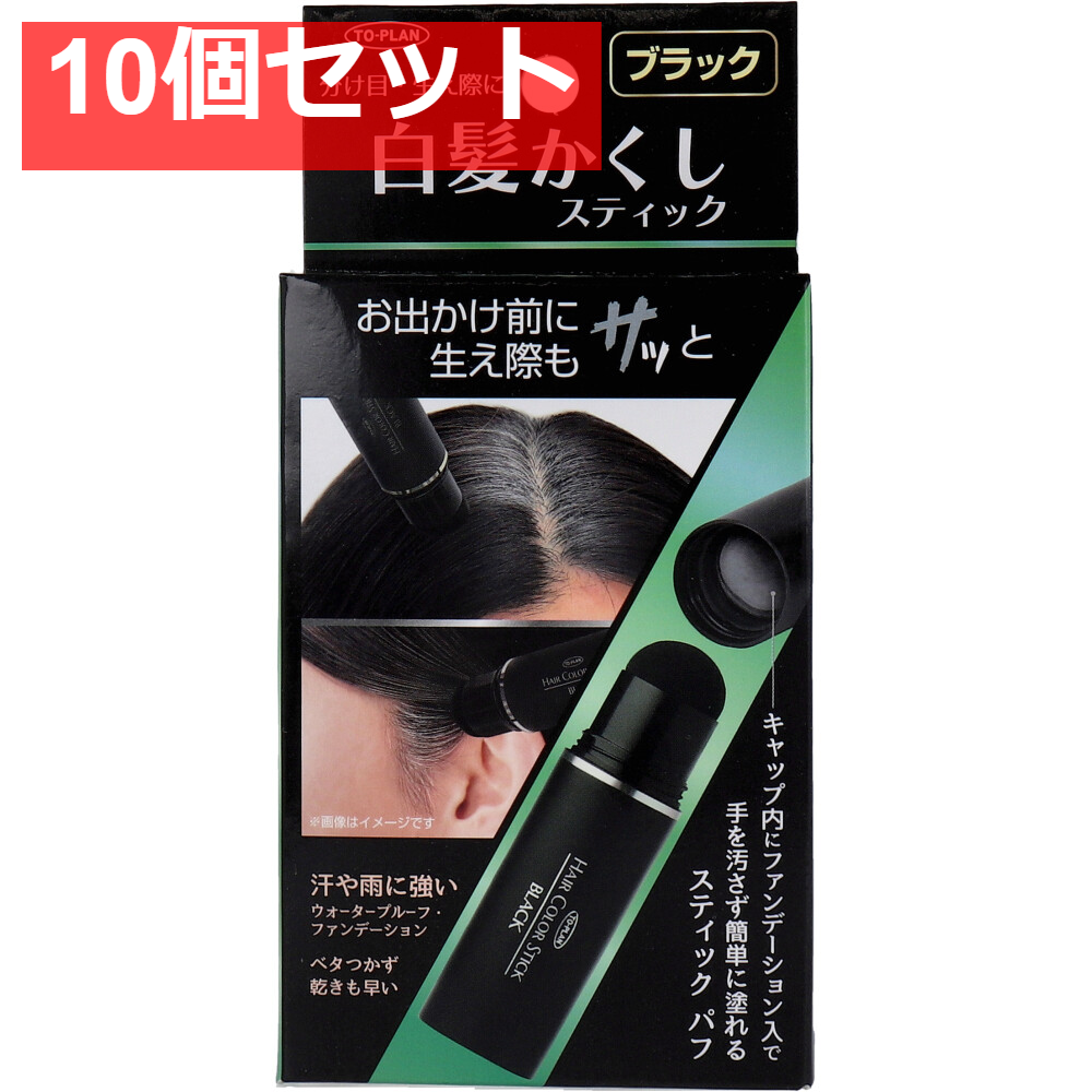 トプラン 白髪かくしスティック ブラック 4g 10個セット まとめ売り