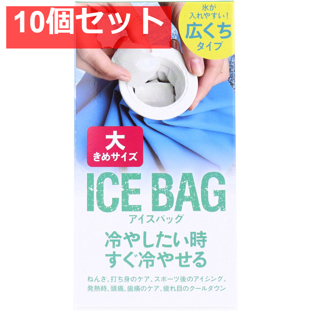 トプラン アイスバッグ ICE BAG 大きめサイズ 広くちタイプ 約1000cc TKY-75L 10個セット まとめ売り