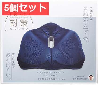 5個セット コジット 腰痛対策クッション ネイビー