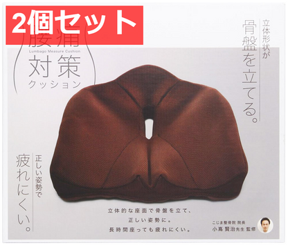 2個セット コジット 腰痛対策クッション ブラウン