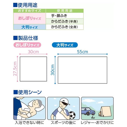 プラスハート からだふきぬれタオル 大判サイズ 1枚入×30個 3個セット まとめ売り