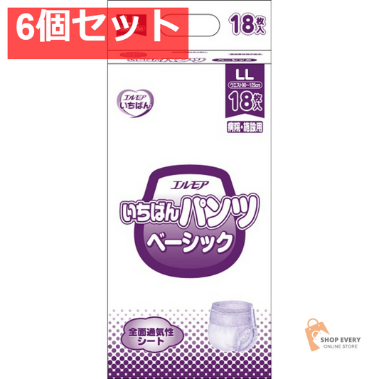 カミ商事 エルモア いちばん パンツ ベベーシック LL 18枚 6個セット まとめ売り