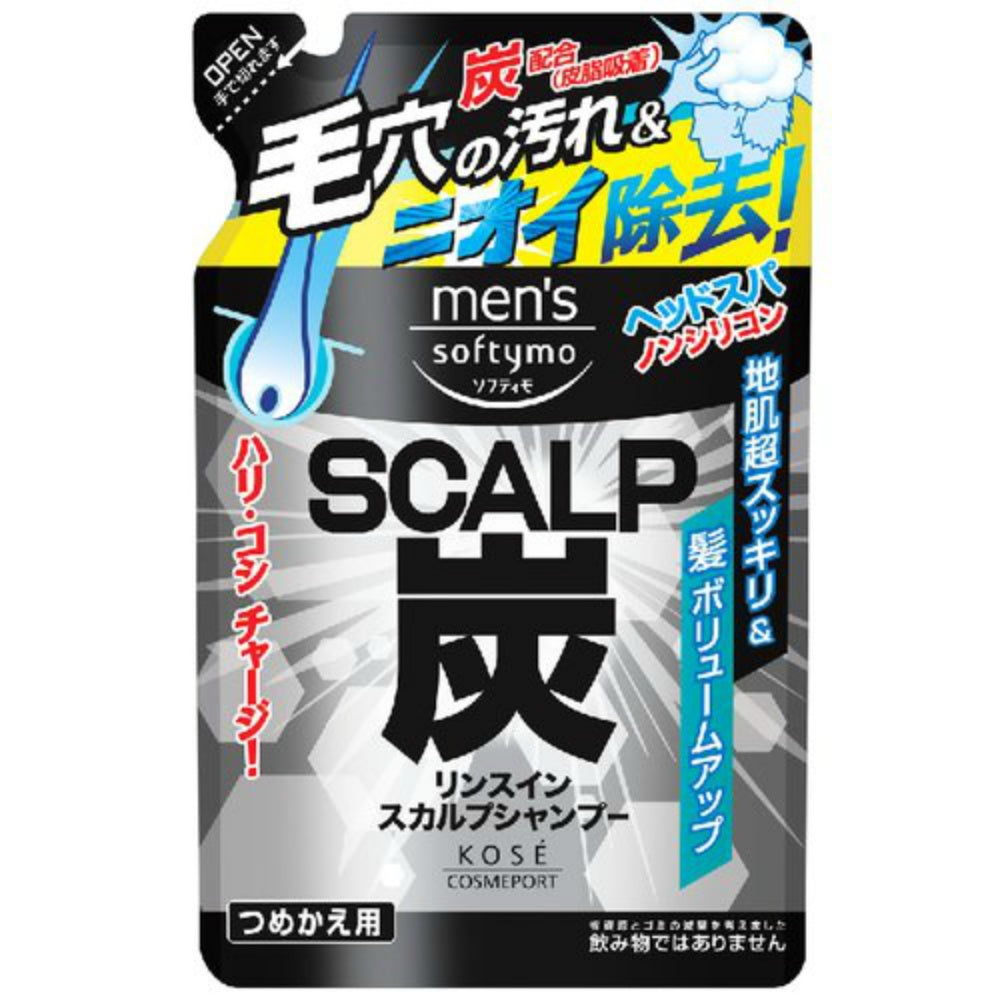 コーセーコスメポート メンズソフティモ リンスインシャンプー 炭 つめかえ用 400ml 4個セット まとめ売り