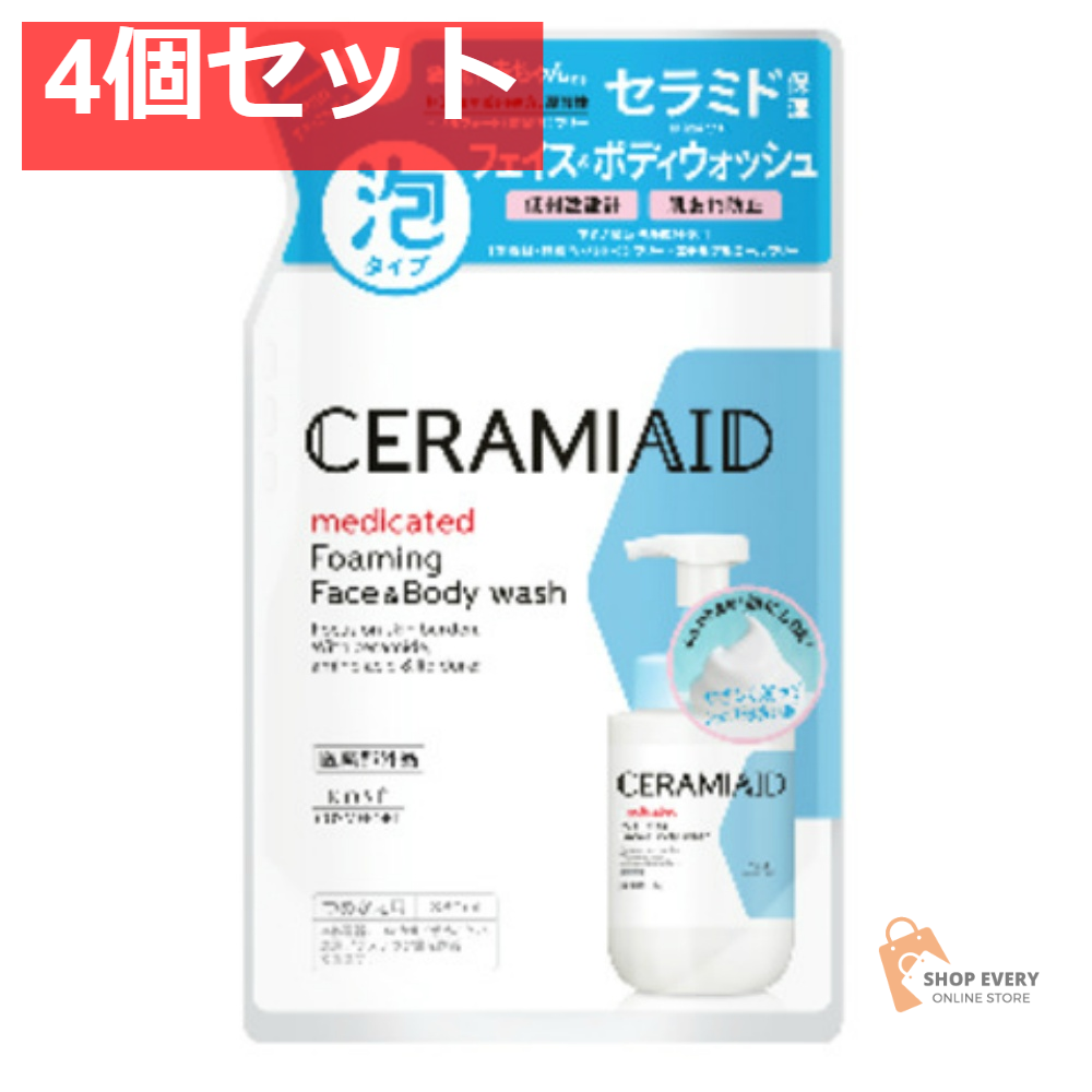 コーセーコスメポート セラミエイド 薬用 フェイス＆ボディウォッシュ 詰め替え用 480mL 4個セット まとめ売り