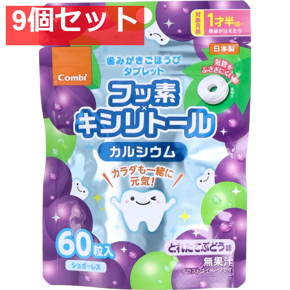 歯みがきごほうびタブレット とれたてぶどう味 60粒入 9個セット まとめ売り