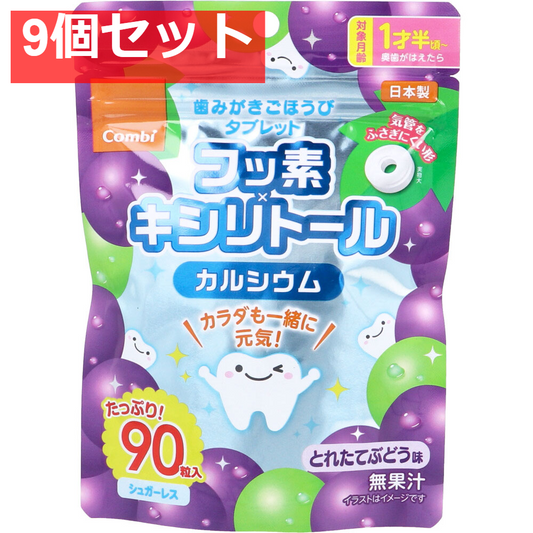 歯みがきごほうびタブレット とれたてぶどう味 90粒入 9個セット まとめ売り