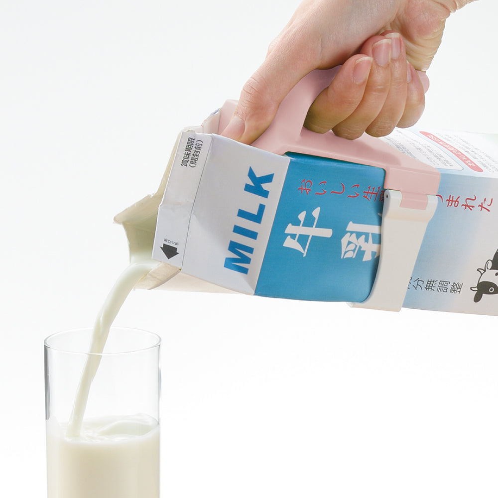 使っていいね！ 持ちやすい 牛乳パックハンドル ピンク 10個セット まとめ売り