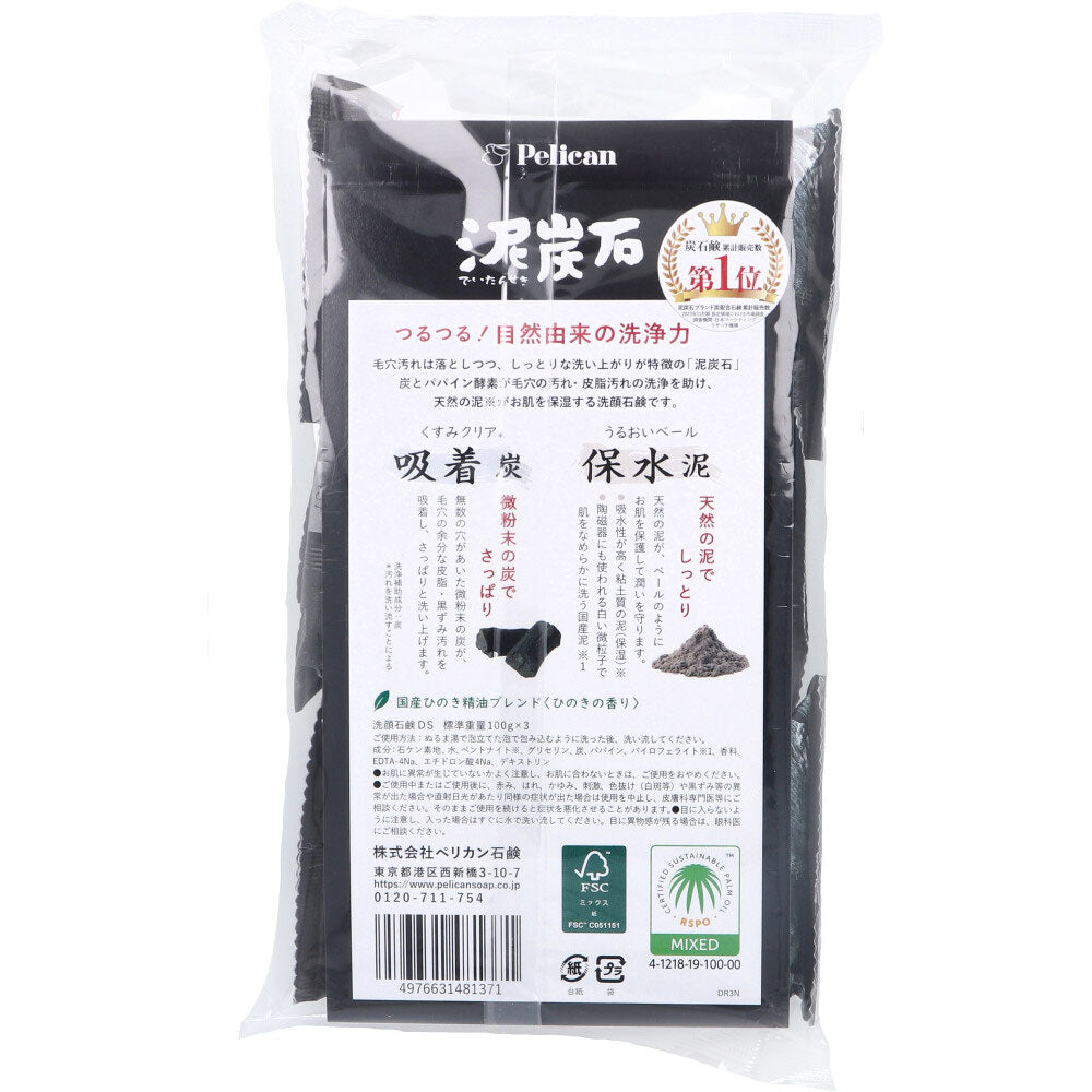 泥炭石 洗顔石鹸 100g×3個入 6個セット まとめ売り