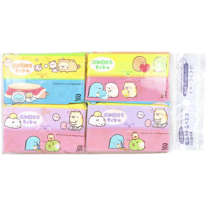 水に流せるポケットティシュ  すみっコぐらし 全8柄ランダムアソート 16枚(8組)×12個入 8個セット まとめ売り