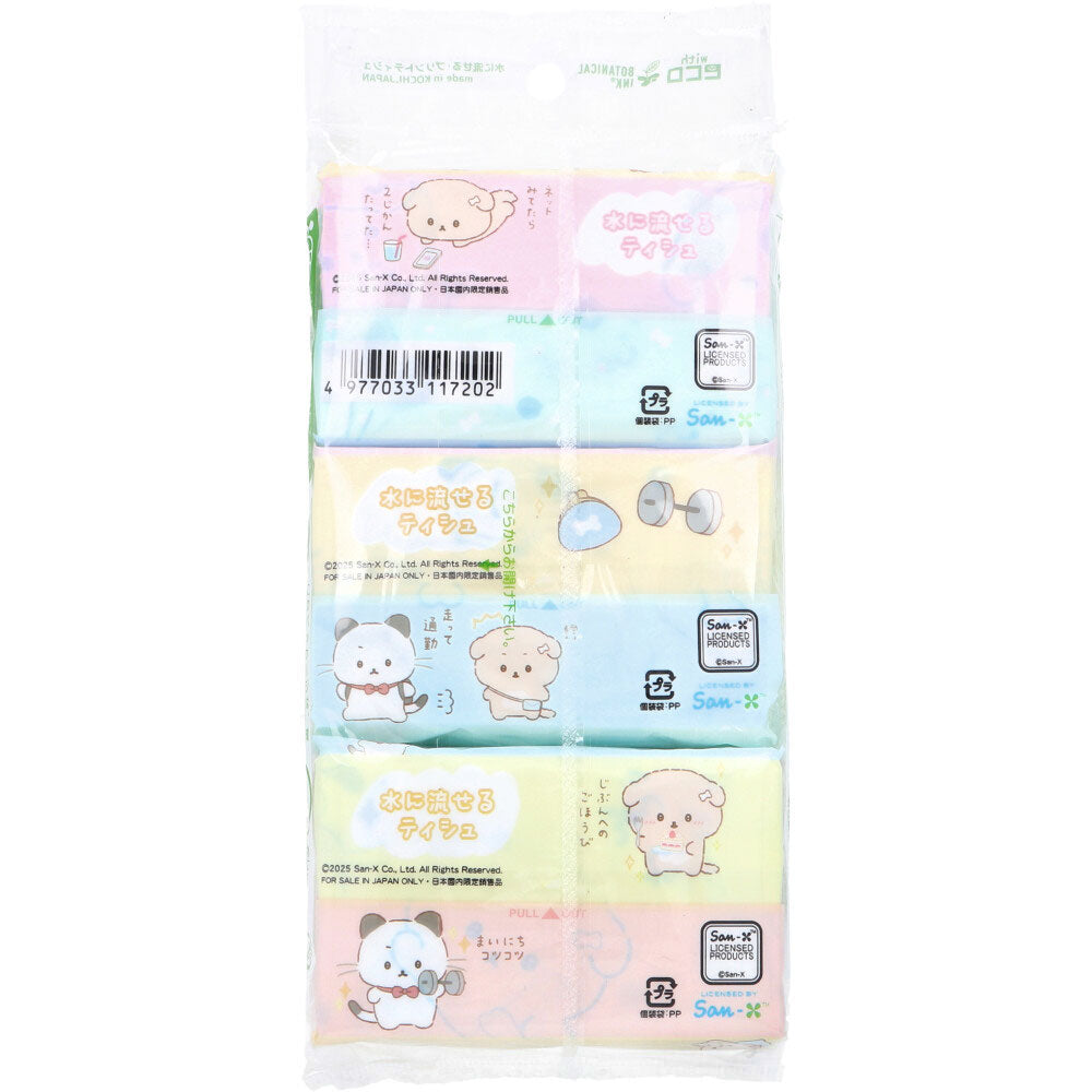 水に流せるプリントティシュ いしよわちゃん  16枚(8組)×6個入 4個セット まとめ売り