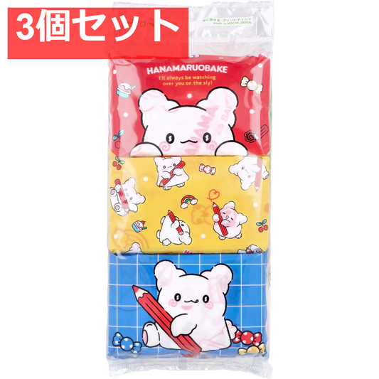 水に流せるプリントティシュ はなまるおばけ 16枚(8組)×6個入 3個セット まとめ売り