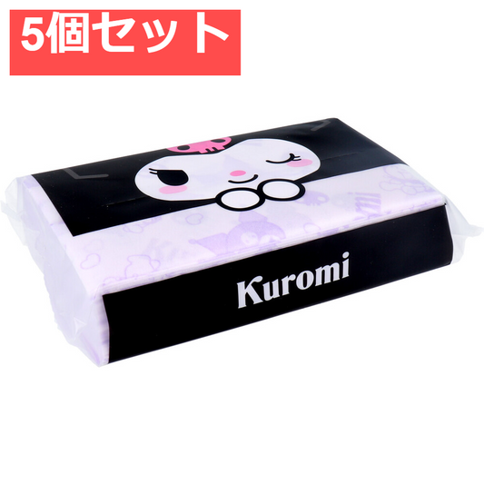 クロミ キュートパープル 袋入ティシュ 200枚(100組) 5個セット まとめ売り