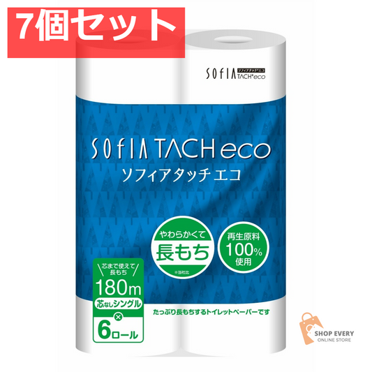ソフィアタッチエコ古紙芯なしトイレットS 6R 7個セット まとめ売り