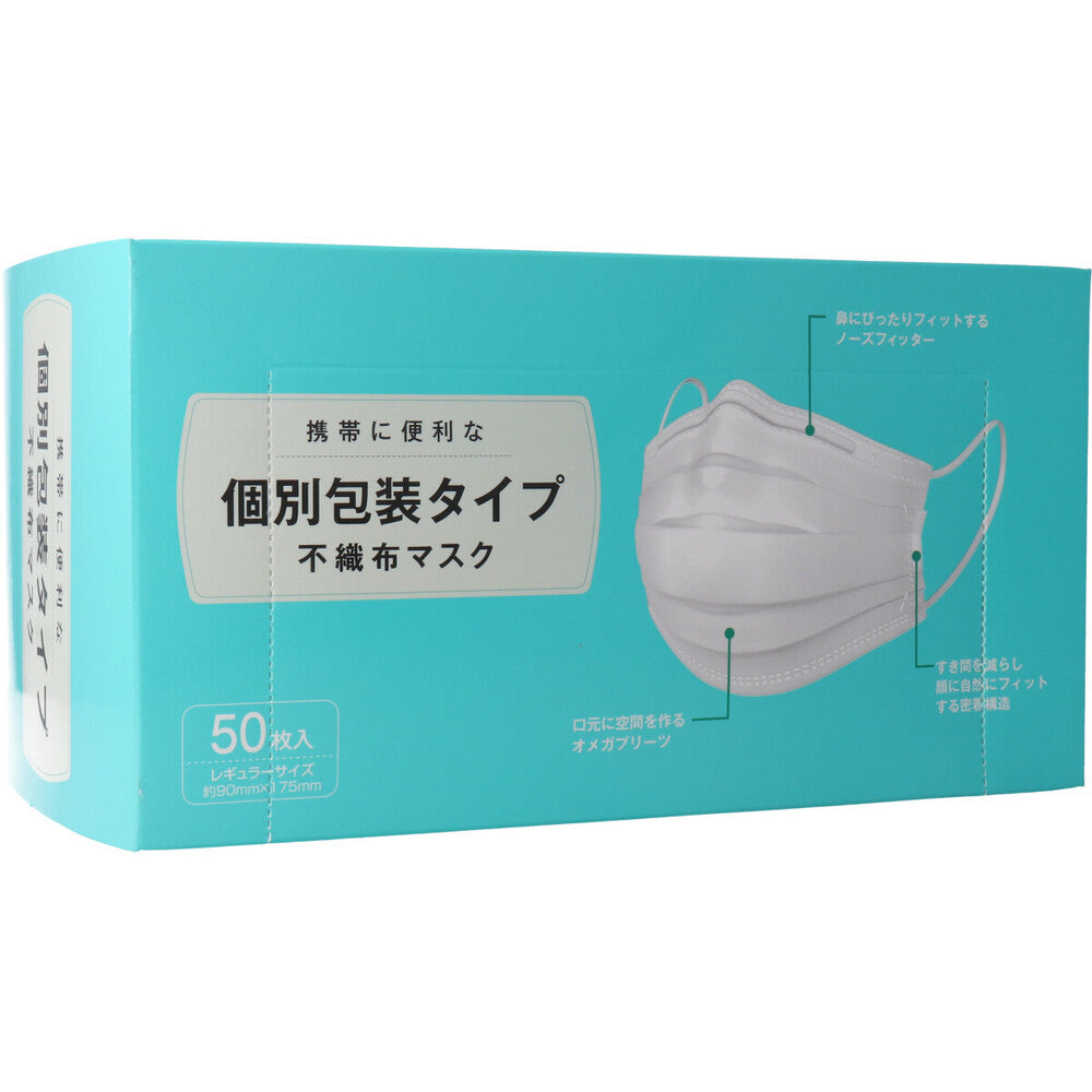 個別包装タイプ 不織布マスク レギュラーサイズ 50枚入 4個セット まとめ売り