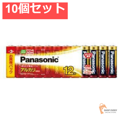 パナソニック アルカリ乾電池 単3形 12本パック LR6XJ/12SW 10個セット まとめ売り