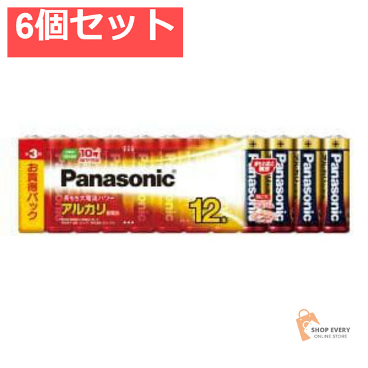 パナソニック アルカリ乾電池 単3形 12本パック LR6XJ/12SW 6個セット まとめ売り