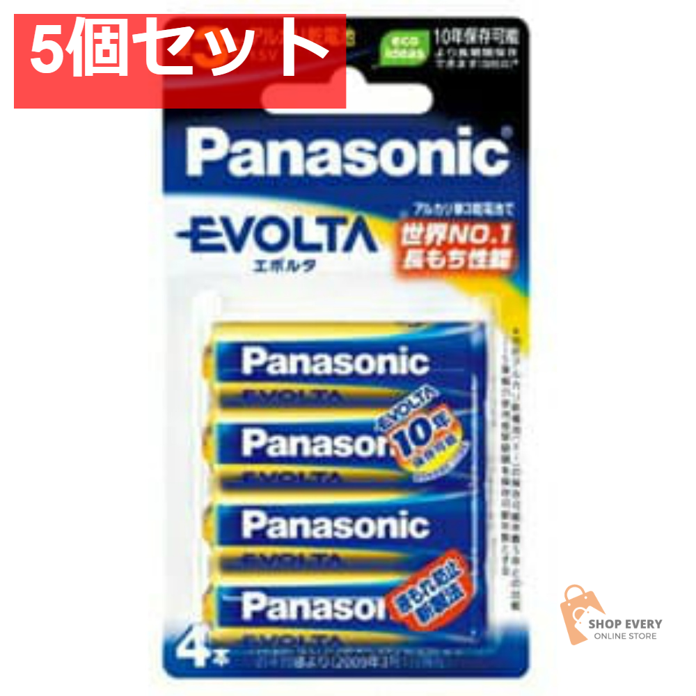 パナソニック エボルタ 単3形乾電池 4本パック LR6EJ/4B 5個セット まとめ売り
