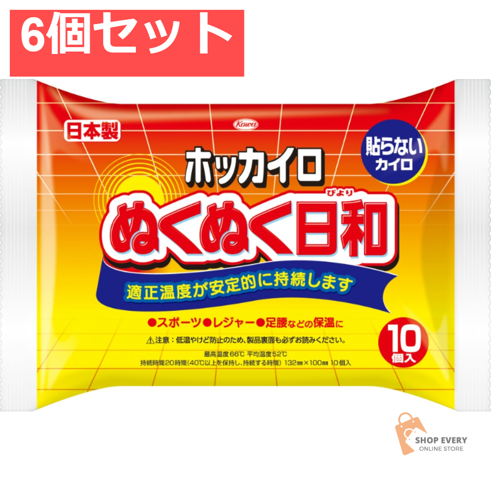 興和 ぬくぬく日和 貼らないレギュラー 10個入り 6個セット まとめ売り