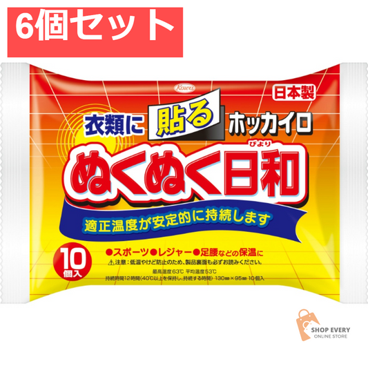 興和 ホッカイロ ぬくぬく日和 貼るレギュラー 10個入 6個セット まとめ売り