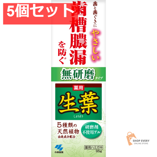 小林製薬 生葉 無研磨タイプ 95g 5個セット まとめ売り