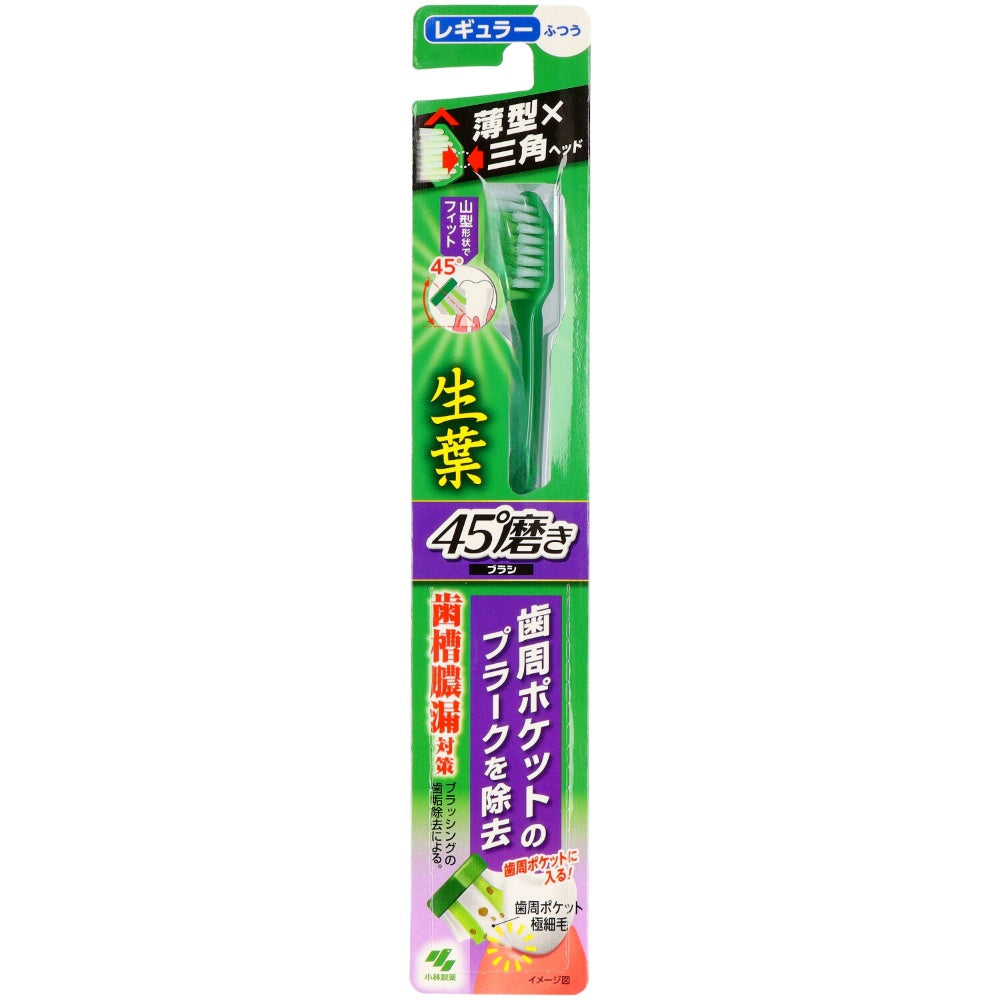 小林製薬 生葉 45°磨きブラシ レギュラー ふつう 1本 6個セット まとめ売り