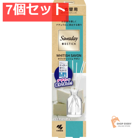 小林製薬 サワデー 香るStick ホワイティッシュサボン つめ替用 70ml 7個セット まとめ売り