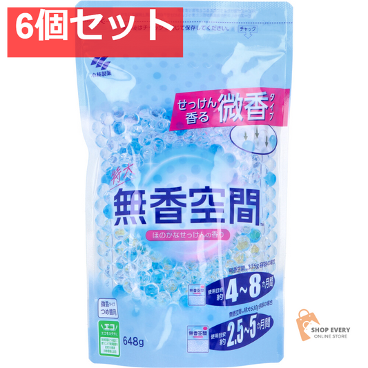 無香空間 特大 微香タイプ ほのかなせっけんの香り 詰替用 648g 6個セット まとめ売り