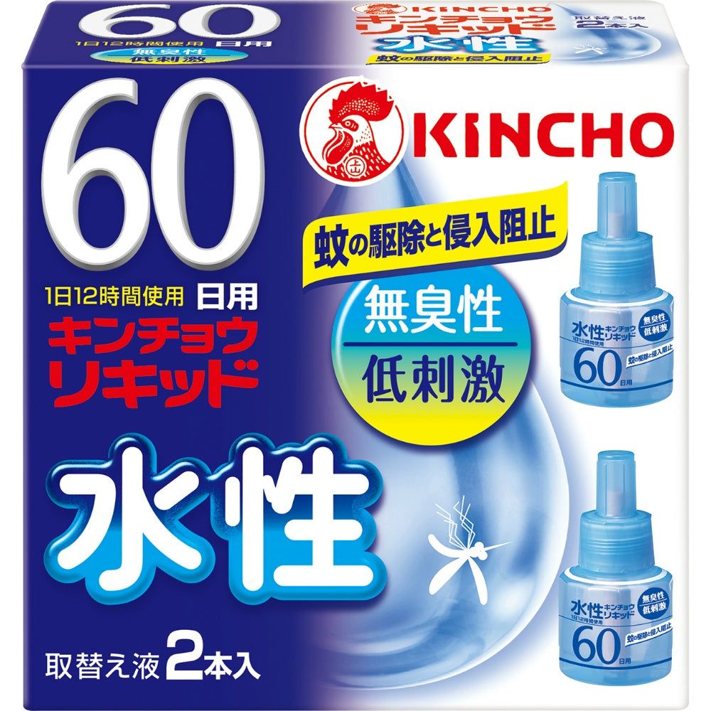 大日本除虫菊 水性キンチョウリキッド 60日 無香料 取替え液 2本入 8個セット まとめ売り