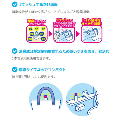 クリーンフロー トイレのニオイがなくなる消臭スプレー フローラルソープの香り 200回 45mL 6個セット まとめ売り