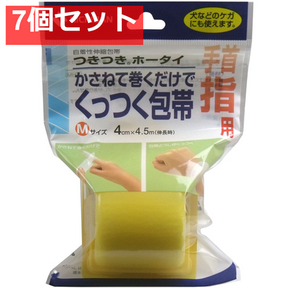 ニチバン 自着性伸縮包帯 つきつきホータイ Mサイズ 4cmX4.5mX1個入 7個セット まとめ売り