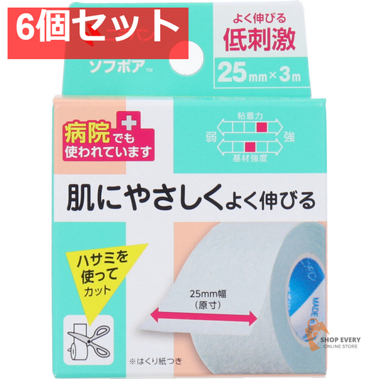 ニチバン ソフポア 25mm×3m 6個セット まとめ売り