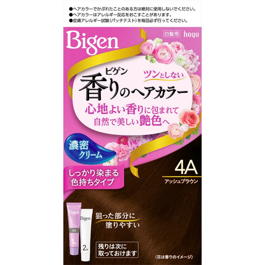 ホーユー ビゲン 香りのヘアカラー クリーム 4A アッシュブラウン 80g