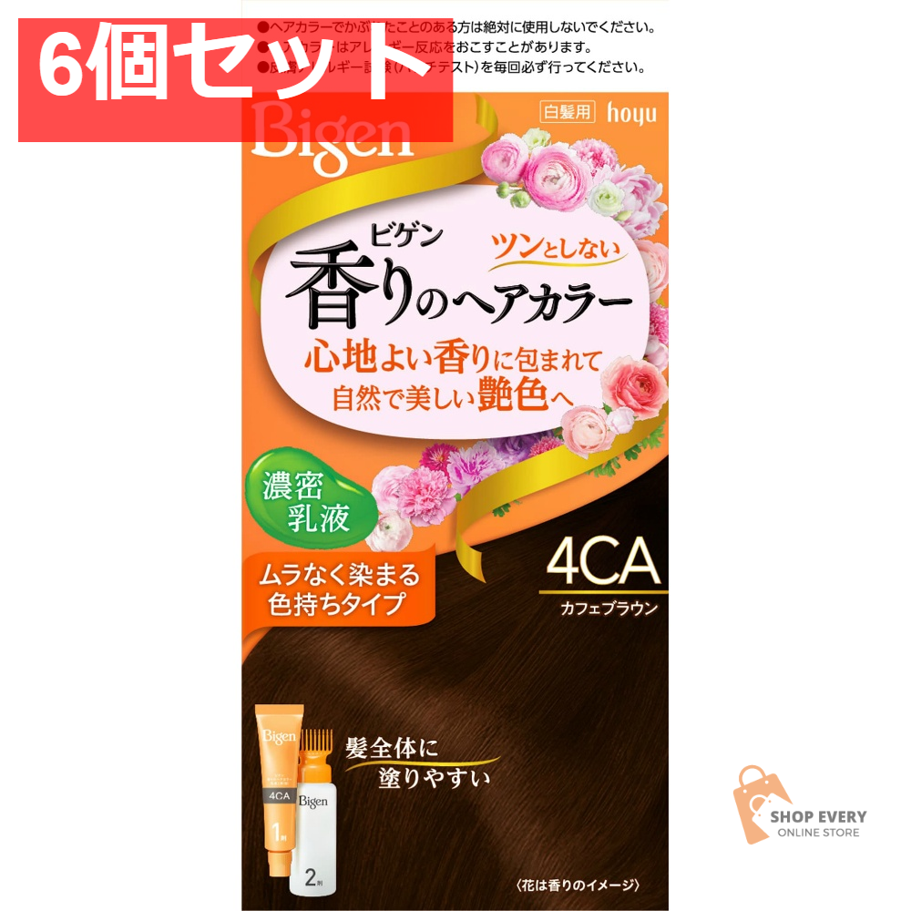 ホーユー ビゲン 香りのヘアカラー 乳液 4CA カフェブラウン 6個セット まとめ売り