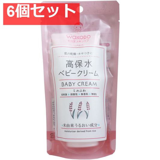 6個セット 和光堂 ミルふわ 高保水ベビークリーム 顔・からだ用 70g