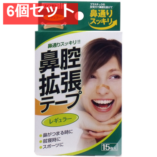 鼻腔拡張テープ レギュラー 15枚入 6個セット まとめ売り
