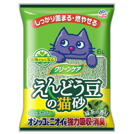 アース・ペット クリーンケア えんどう豆の猫砂 緑茶の香り 6L