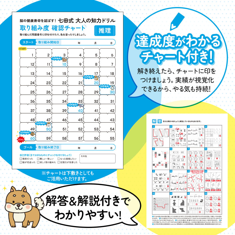 脳の健康寿命を延ばす！ 七田式 大人の知力ドリル 推理 5個セット まとめ売り
